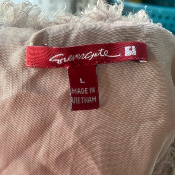 Brown Teddy Hoodie Women's Vest Button Up Size Large - Picture 3 of 6